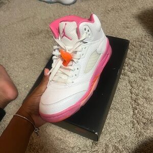 Nike Kids Sneakers - White, Pink, and Orange